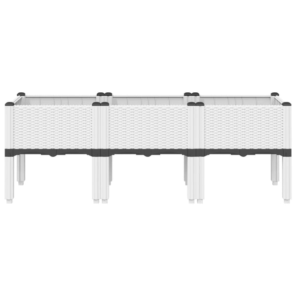 Pflanzkasten Weiß 120 cm mit Beinen