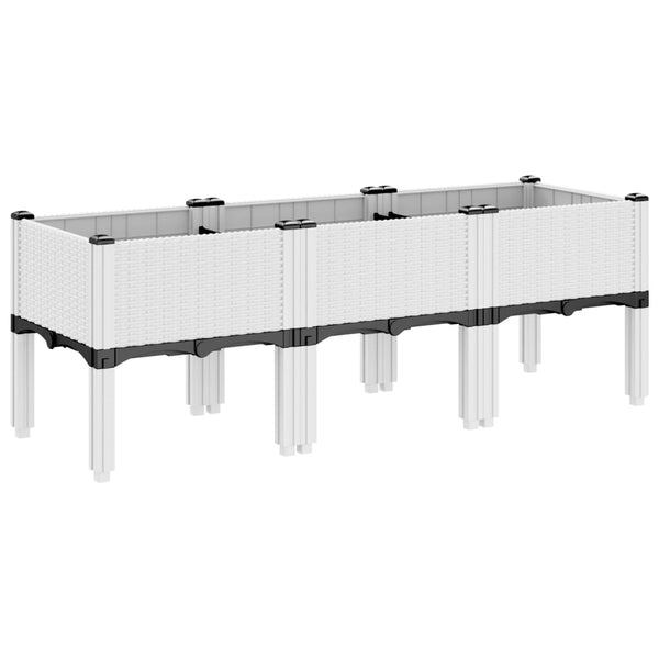 Pflanzkasten Weiß 120 cm mit Beinen