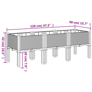 Pflanzkasten Weiß 120 cm mit Beinen