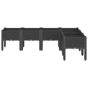 Schwarzer Pflanzkasten mit Beinen 160x120 cm