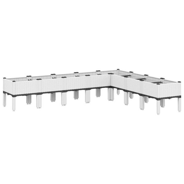 Weißer Pflanzkasten mit Beinen 200x160x42 cm