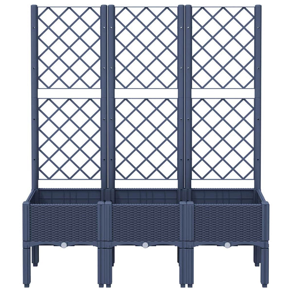Pflanzkübel mit Rankgitter Blaugrau 120cm