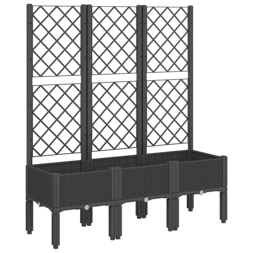 Pflanzkübel mit Rankgitter Schwarz 120cm