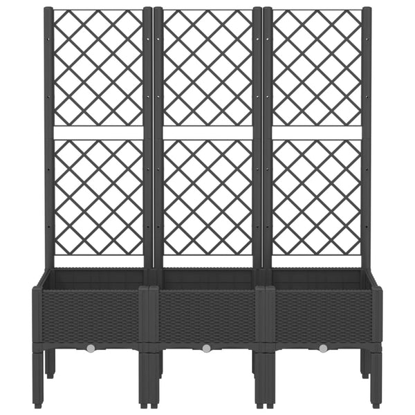 Pflanzkübel mit Rankgitter Schwarz 120cm