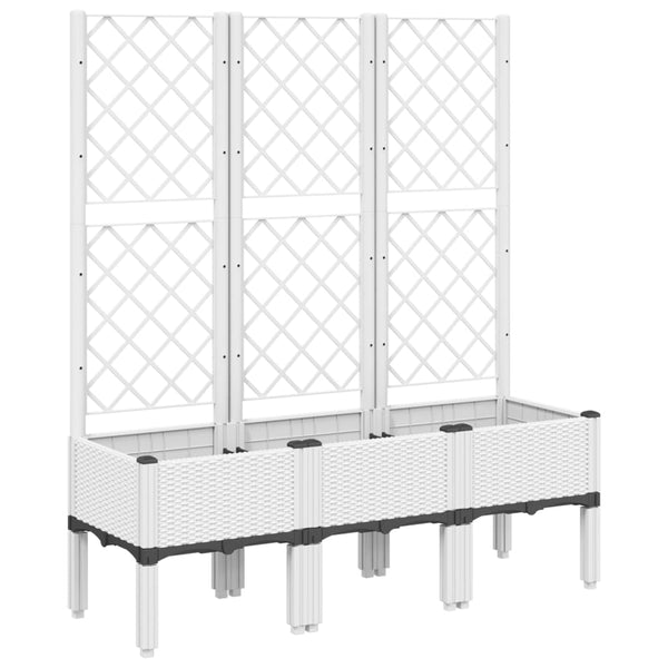 Pflanzkübel mit Rankgitter Weiß 120cm