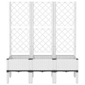 Pflanzkübel mit Rankgitter Weiß 120cm