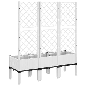 Pflanzkübel mit Rankgitter Weiß 120cm