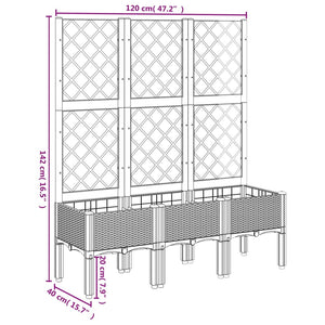 Pflanzkübel mit Rankgitter Braun 120cm