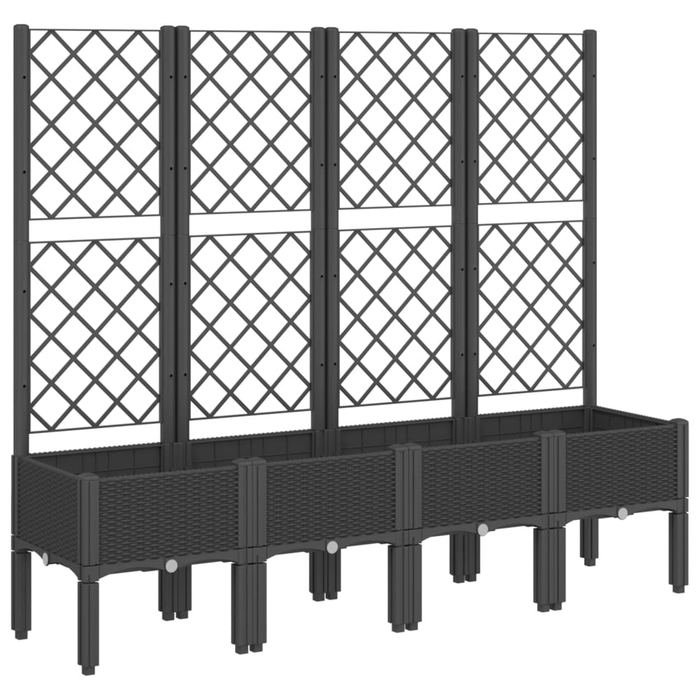 Pflanzkübel mit Rankgitter Schwarz 160cm