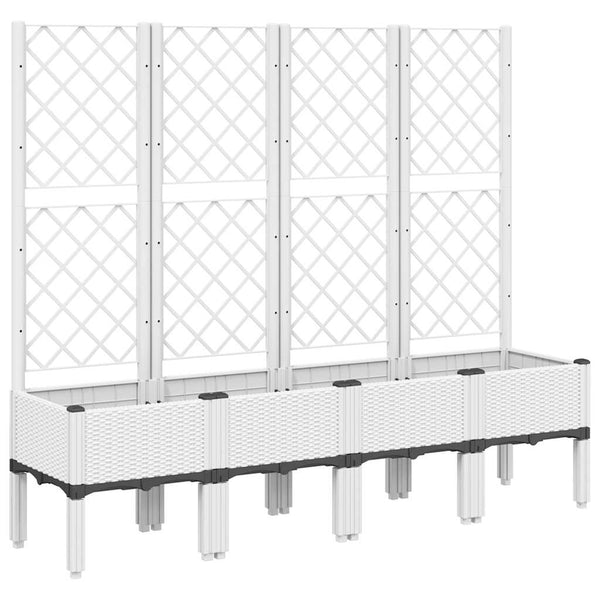 Pflanzkübel mit Rankgitter Weiß 160cm