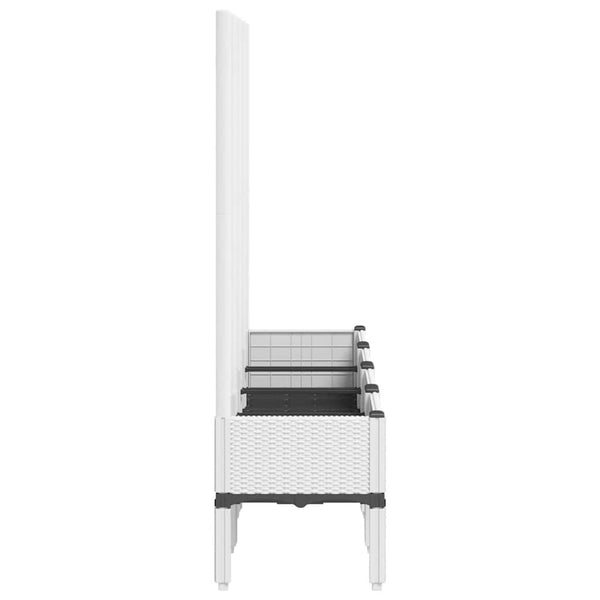 Pflanzkübel mit Rankgitter Weiß 160cm