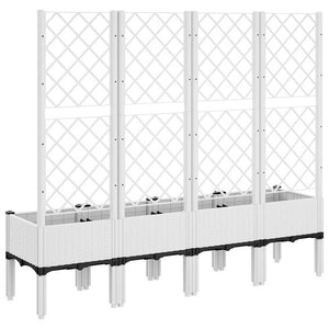 Pflanzkübel mit Rankgitter Weiß 160cm