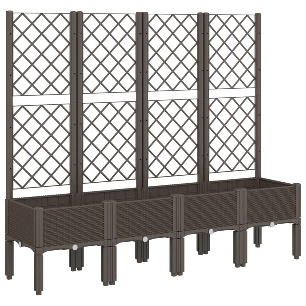 Pflanzkübel mit Rankgitter Braun 160cm