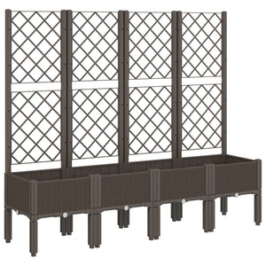 Pflanzkübel mit Rankgitter Braun 160cm