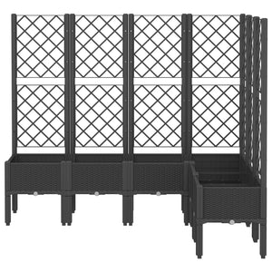 Pflanzkübel mit Rankgitter Schwarz 160 cm