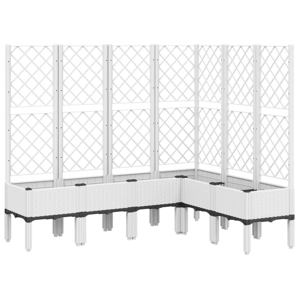 Pflanzkübel mit Rankgitter Weiß 160 cm