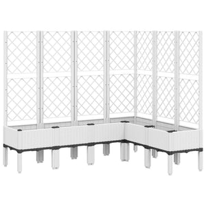 Pflanzkübel mit Rankgitter Weiß 160 cm