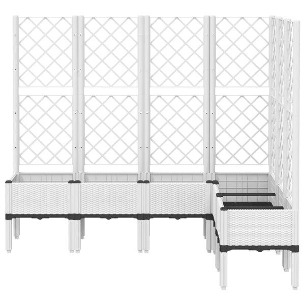 Pflanzkübel mit Rankgitter Weiß 160 cm