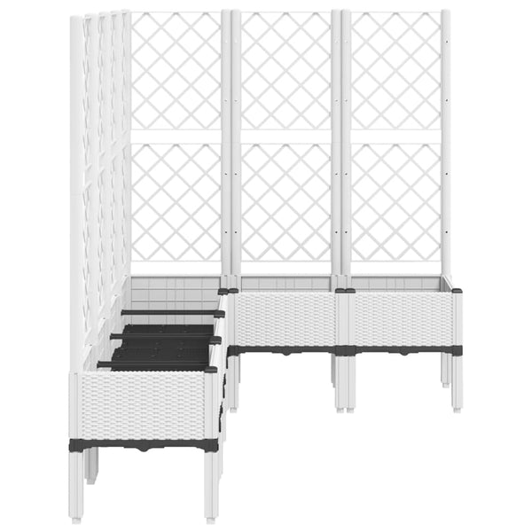 Pflanzkübel mit Rankgitter Weiß 160 cm