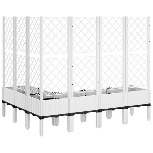 Pflanzkübel mit Rankgitter Weiß 160 cm