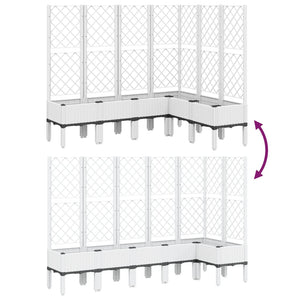 Pflanzkübel mit Rankgitter Weiß 160 cm