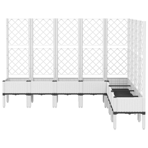 Pflanzkübel mit Rankgitter Weiß 200cm
