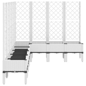 Pflanzkübel mit Rankgitter Weiß 200cm