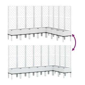 Pflanzkübel mit Rankgitter Weiß 200cm