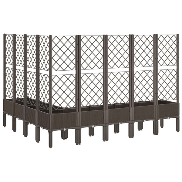 Pflanzkübel mit Rankgitter Braun 200 cm