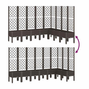 Pflanzkübel mit Rankgitter Braun 200 cm