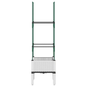 Pflanzkübel mit Rankgitter Weiß 40x40x142,5 cm