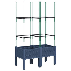 Pflanzkübel mit Rankgitter, Blaugrau, 80 cm