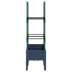 Pflanzkübel mit Rankgitter, Blaugrau, 80 cm
