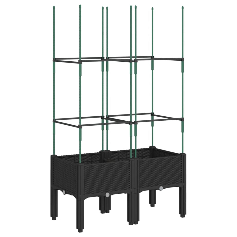 Pflanzkübel mit Rankgitter Schwarz 80cm