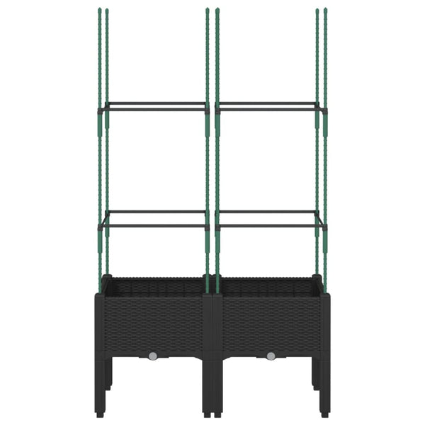 Pflanzkübel mit Rankgitter Schwarz 80cm