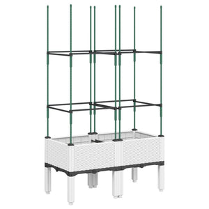 Pflanzkübel mit Rankgitter Weiß 80cm
