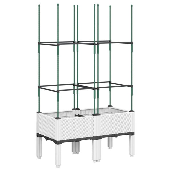 Pflanzkübel mit Rankgitter Weiß 80cm