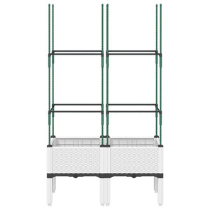 Pflanzkübel mit Rankgitter Weiß 80cm