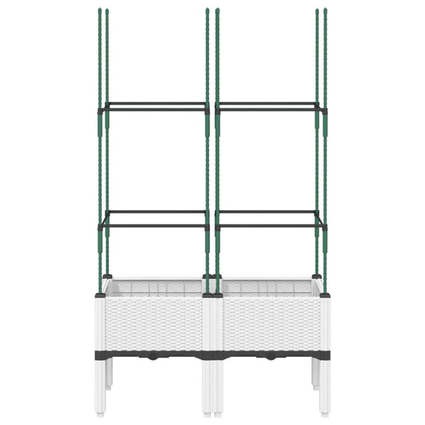 Pflanzkübel mit Rankgitter Weiß 80cm