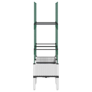 Pflanzkübel mit Rankgitter Weiß 80cm