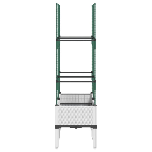 Pflanzkübel mit Rankgitter Weiß 80cm