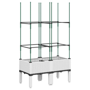 Pflanzkübel mit Rankgitter Weiß 80cm