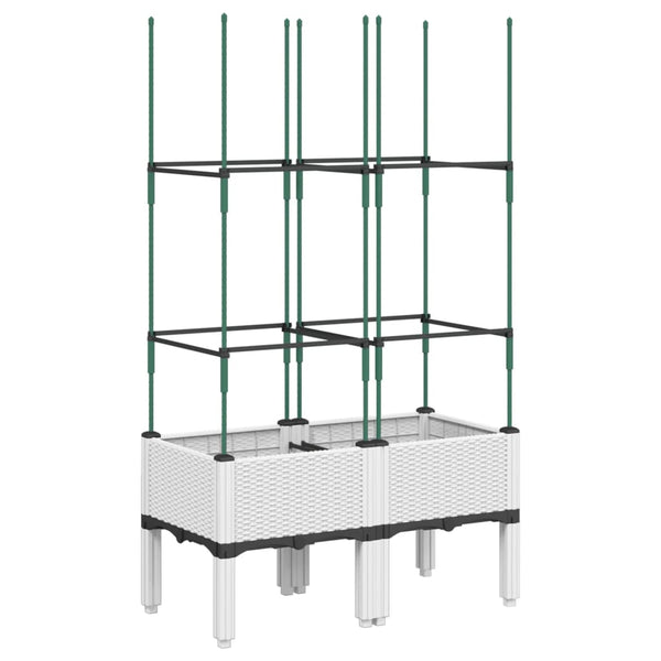 Pflanzkübel mit Rankgitter Weiß 80cm