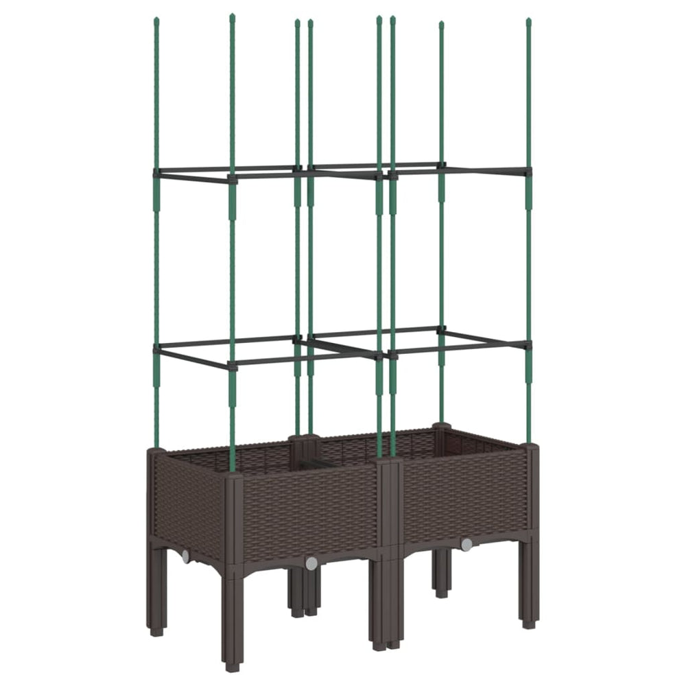 Pflanzkübel mit Rankgitter Braun 80x40x142,5 cm