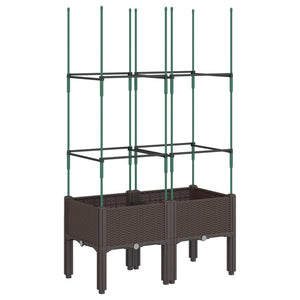 Pflanzkübel mit Rankgitter Braun 80x40x142,5 cm