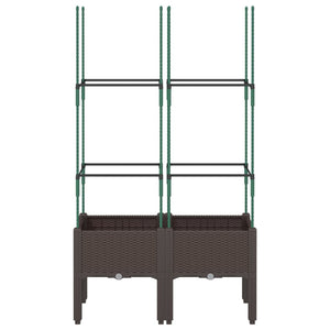 Pflanzkübel mit Rankgitter Braun 80x40x142,5 cm