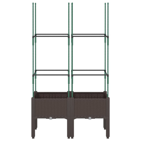 Pflanzkübel mit Rankgitter Braun 80x40x142,5 cm