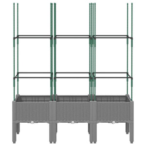 Pflanzkübel mit Rankgitter Hellgrau 120cm