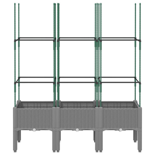 Pflanzkübel mit Rankgitter Hellgrau 120cm