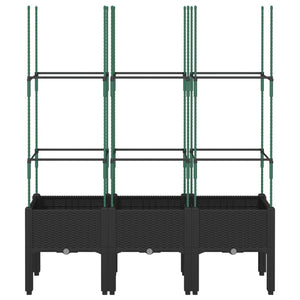 Pflanzkübel mit Rankgitter Schwarz 120cm